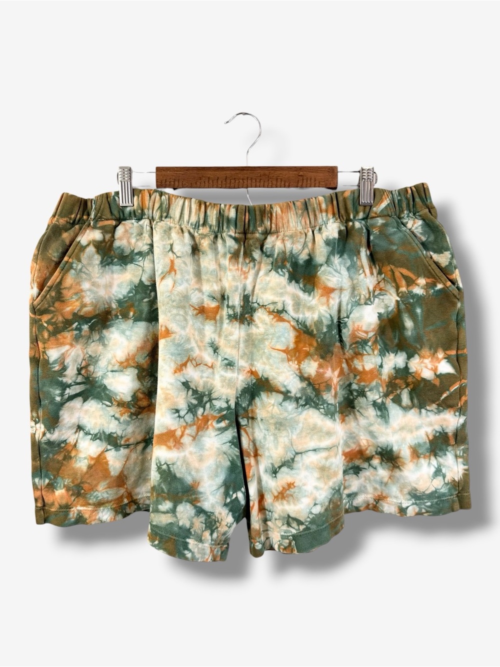 Tie Dye Sweatshorts Limbo Wear Size XL Green Orange Natural Casual Loungewear